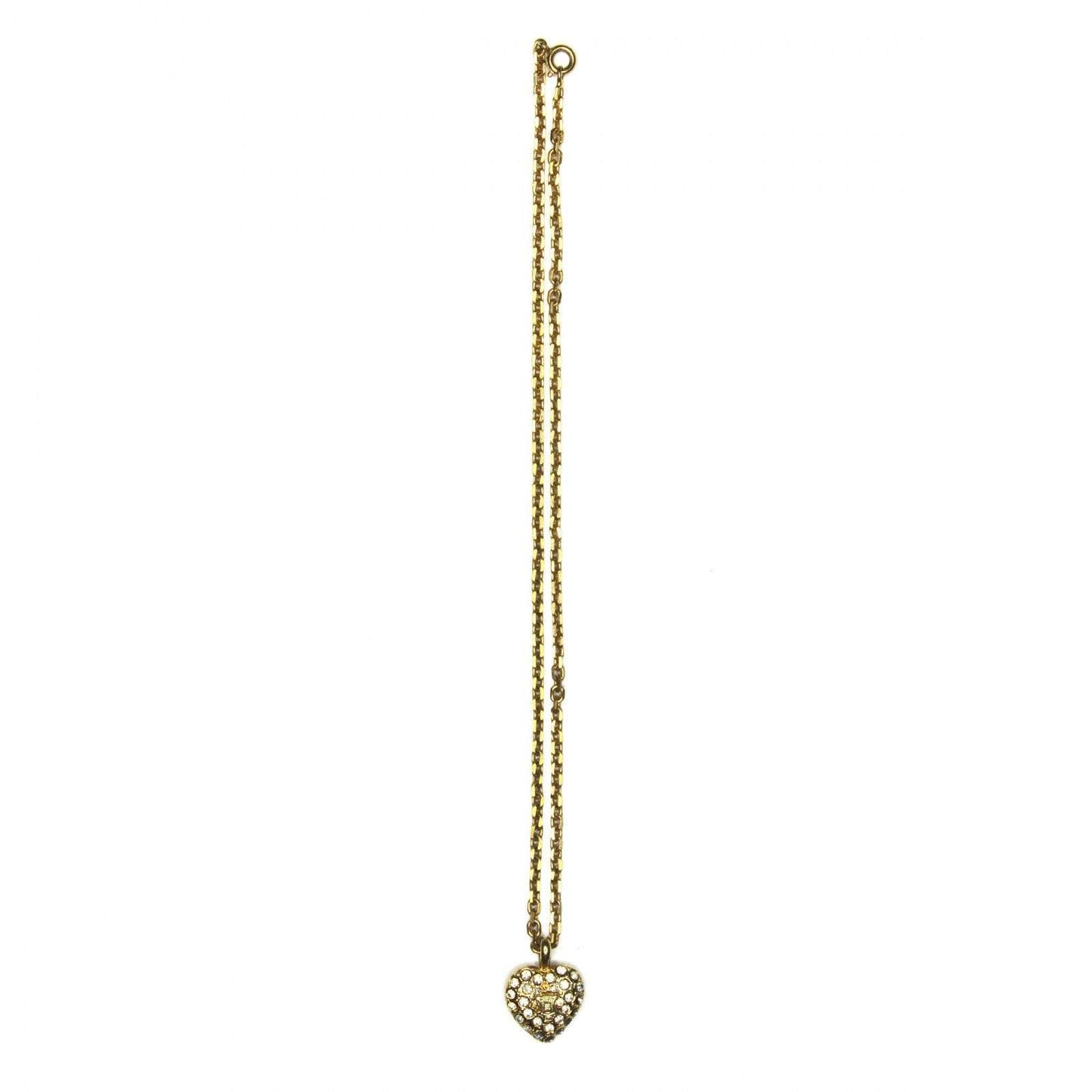 Gold Celine Heart Logo Chain with Crystal Accents RSTKD Vintage