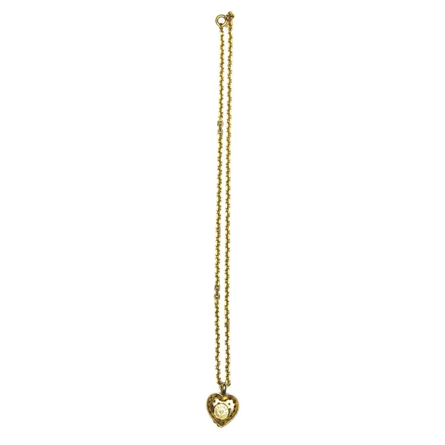 Gold Celine Heart Logo Chain with Crystal Accents RSTKD Vintage