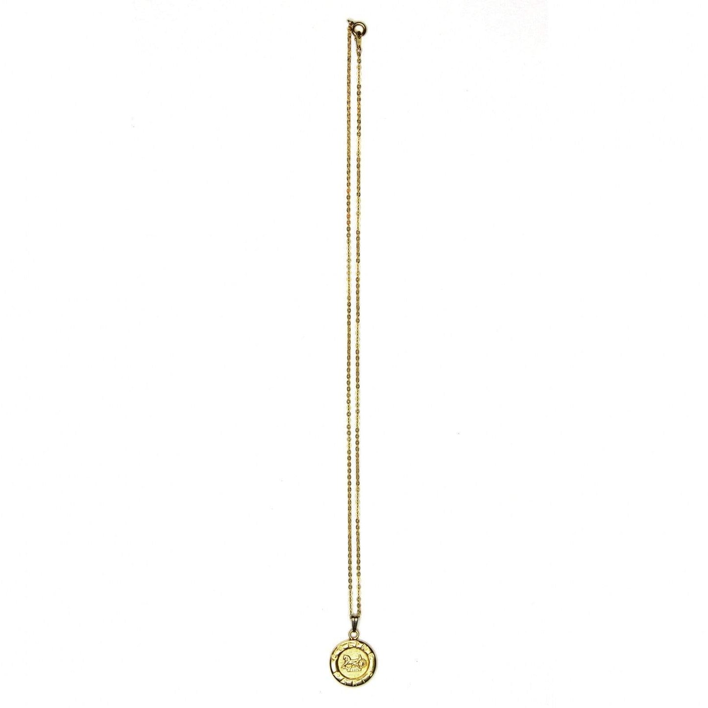 Gold Celine Paris Detailed Horse and Carriage Chain RSTKD Vintage