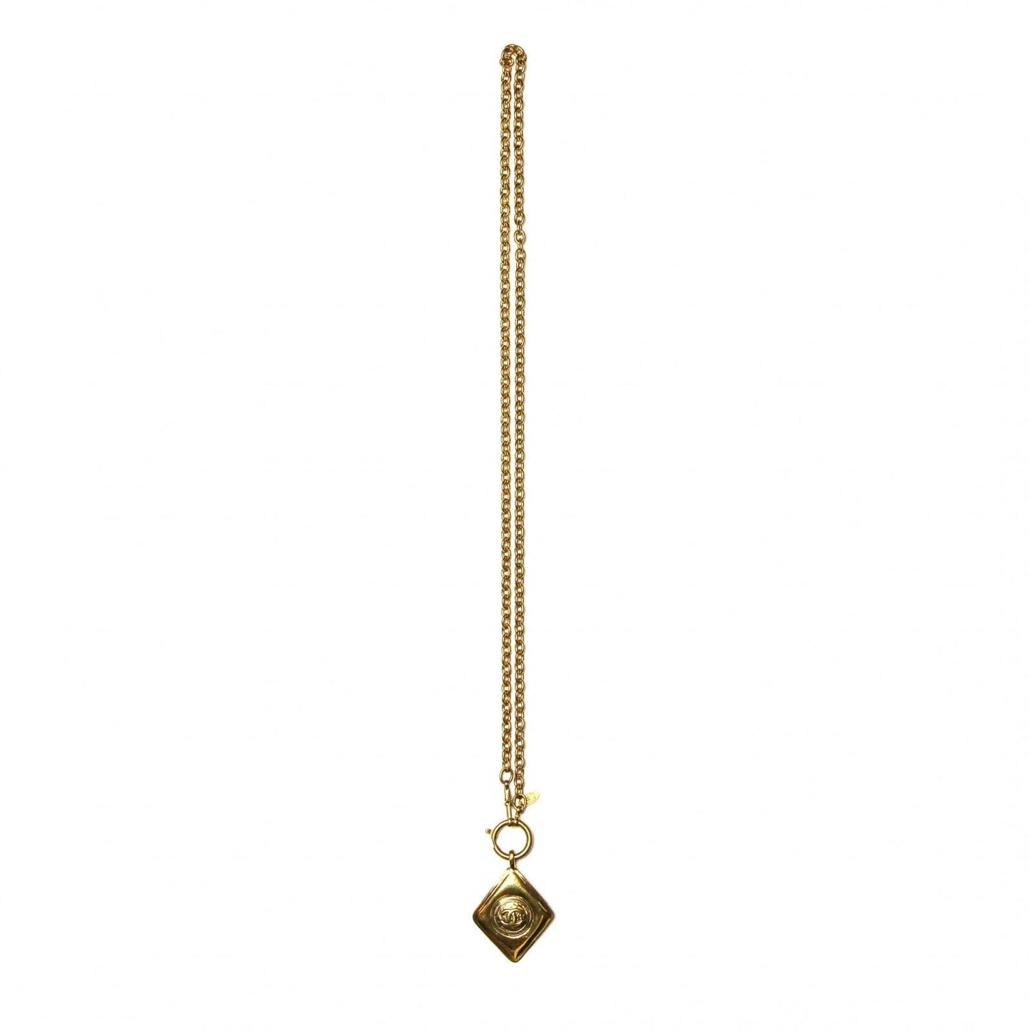 Gold Chanel Diamond Shape Necklace RSTKD Vintage