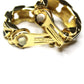 Gold Dior Cuban Link Chain Ring Earrings with Crystal Accents RSTKD Vintage