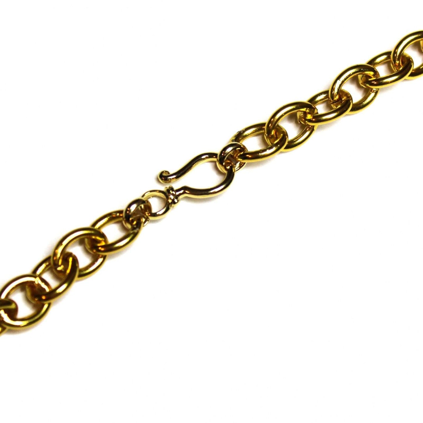 Gold Gianni Versace Medusa Head Pendent Chain with Black Leather Accent RSTKD Vintage
