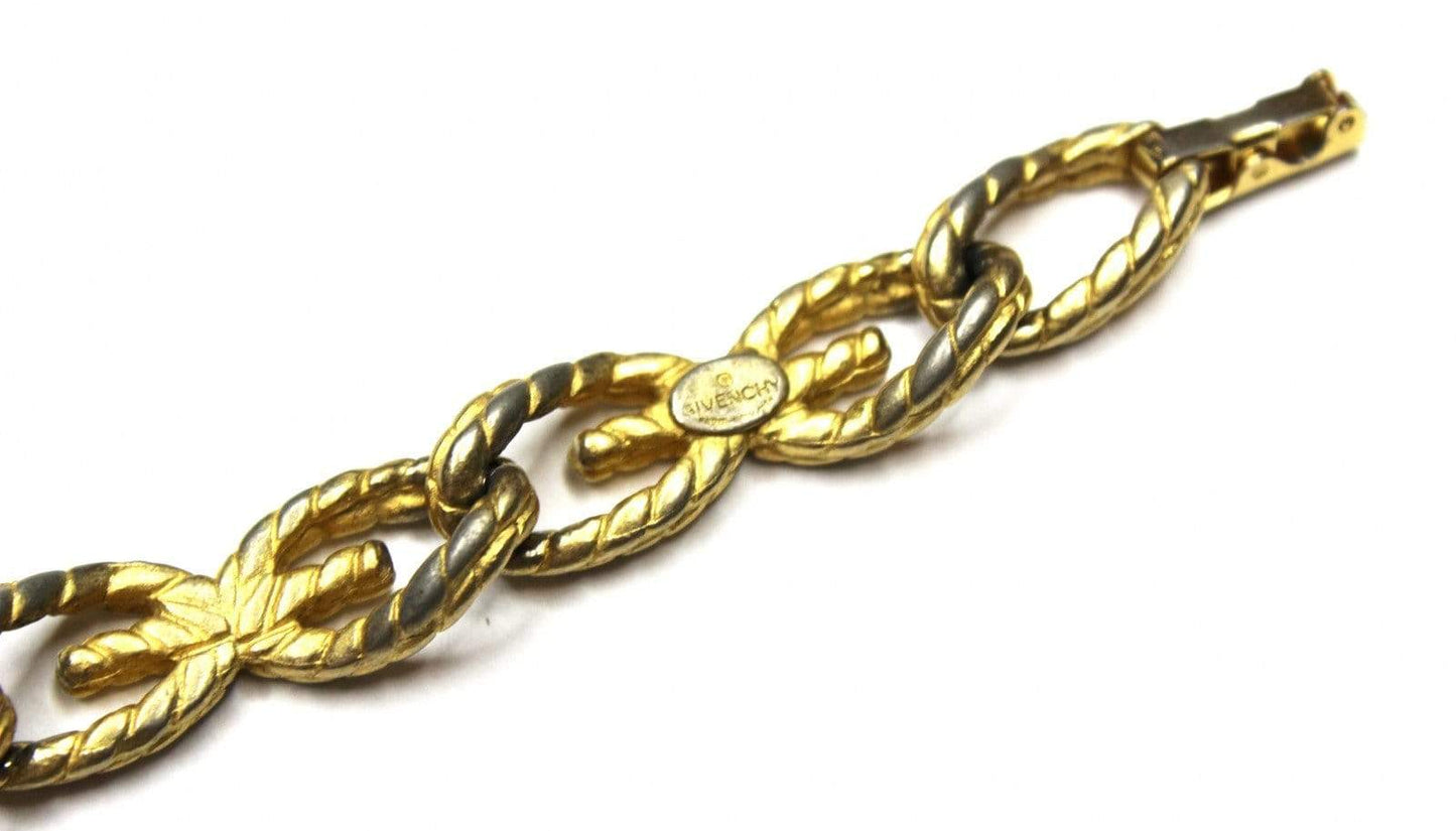 Gold Givenchy Braided G Link Bracelet RSTKD Vintage