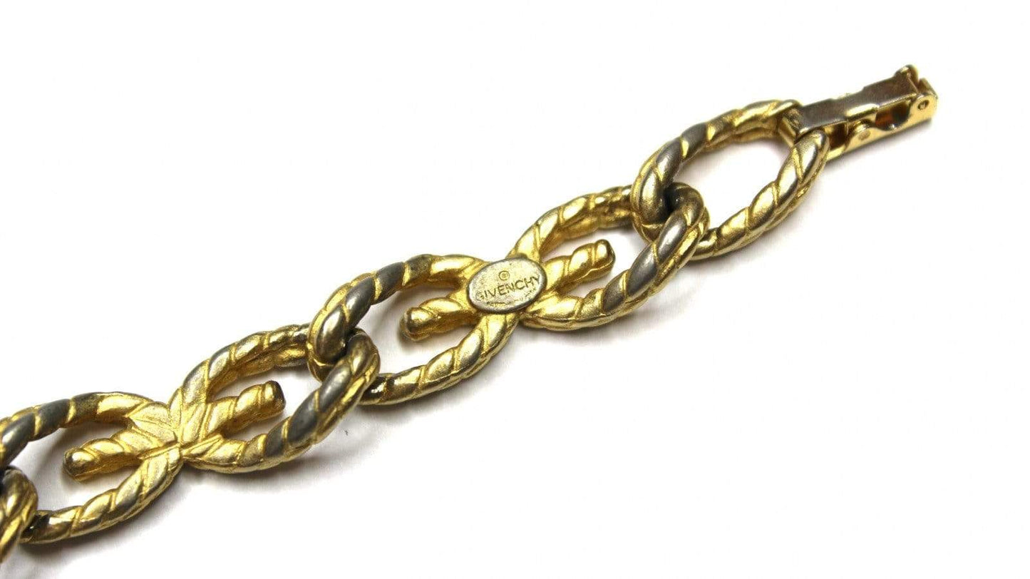 Gold Givenchy Braided G Link Bracelet RSTKD Vintage