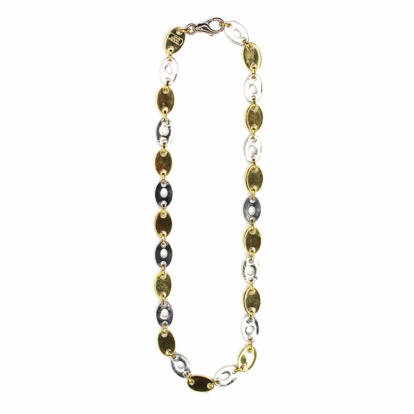 Gold/ Silver Vintage Versace Two Tone Gucci Link Medusa Head Necklace RSTKD Vintage