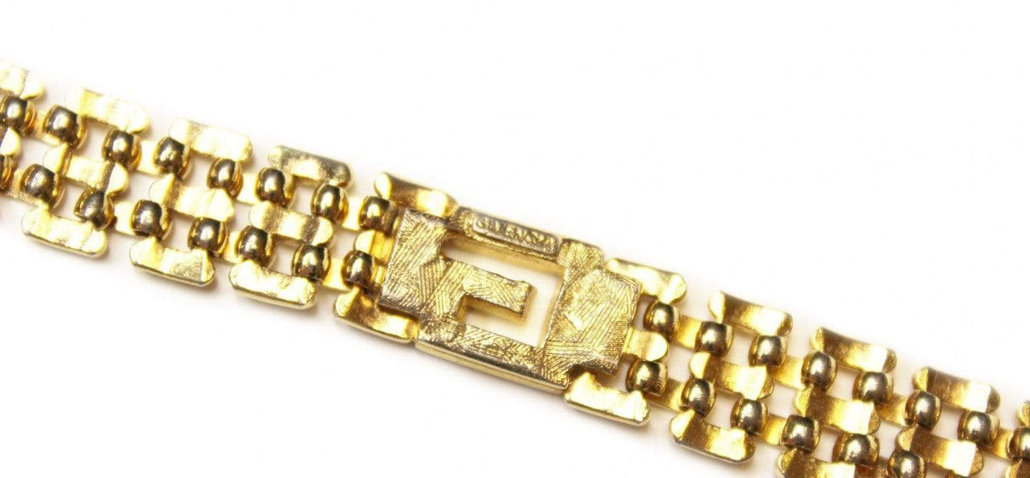 Gold Vintage Givenchy Bracelet W/ Crystal Accents RSTKD Vintage