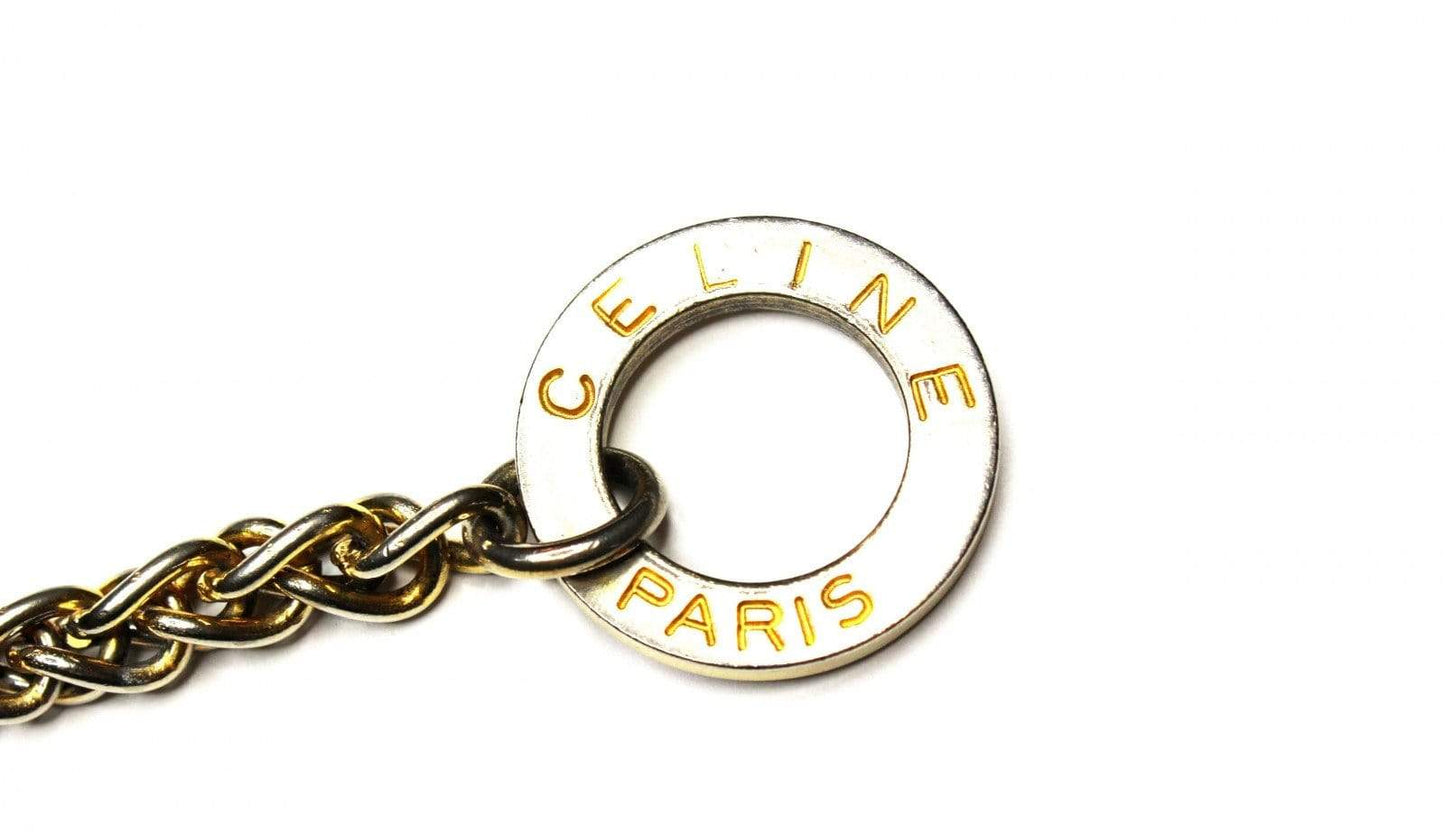 Heavy Gold Celine Paris Toggle Clasp Logo Bracelet RSTKD Vintage