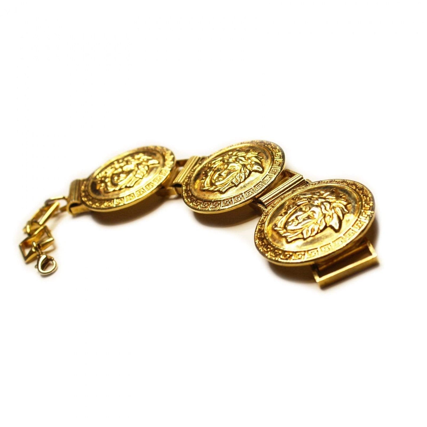 HUGE Gianni Versace Medusa Head Coin Bracelet RSTKD Vintage