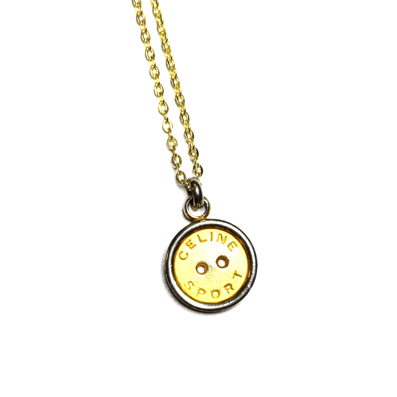 Large Gold/ Silver Celine Sport Button Two Tone... – RSTKD Vintage
