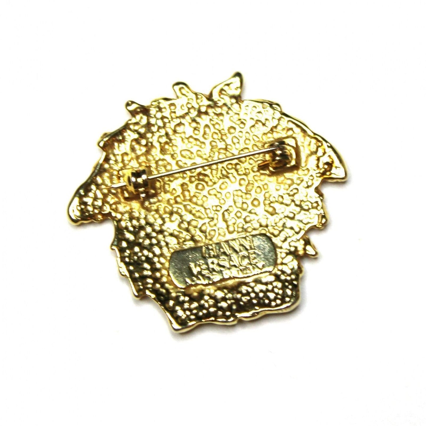 Large Gold Vintage Gianni Versace Medusa Head Pin RSTKD Vintage