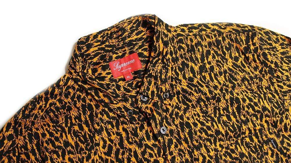 Orange Leopard Print Supreme Dress Shirt RSTKD Vintage