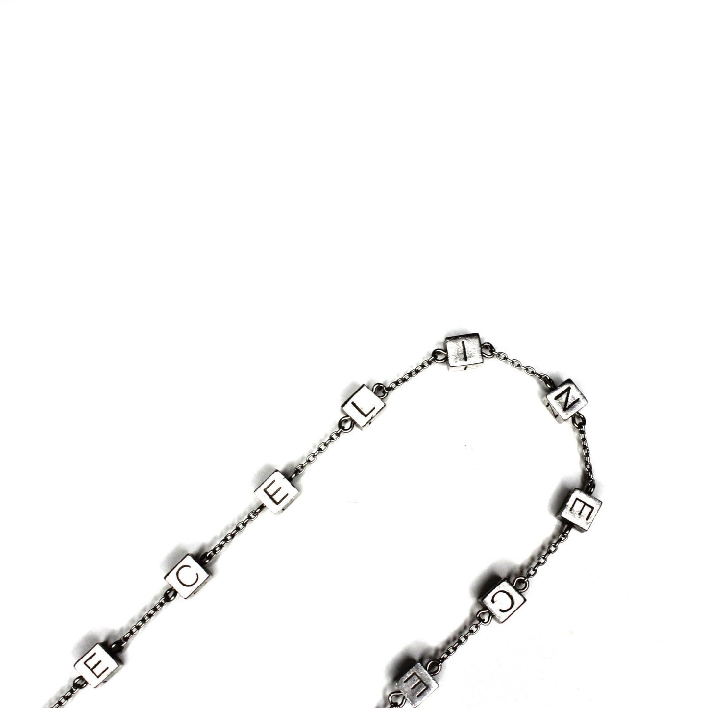 Silver Celine Alphabet Blocks Necklace RSTKD Vintage