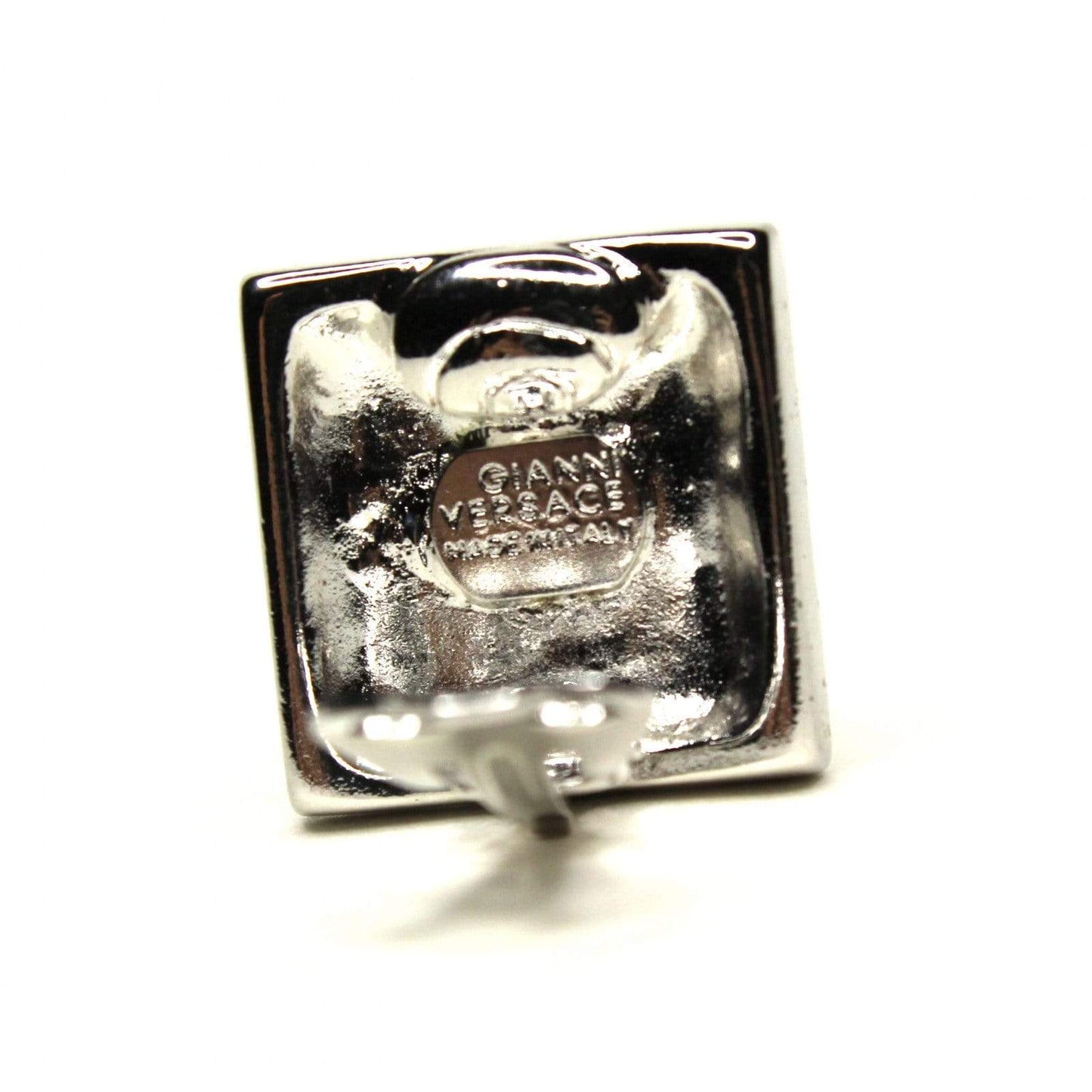 Silver/ Gold Vintage Versace Quilted Medusa Head Earrings RSTKD Vintage