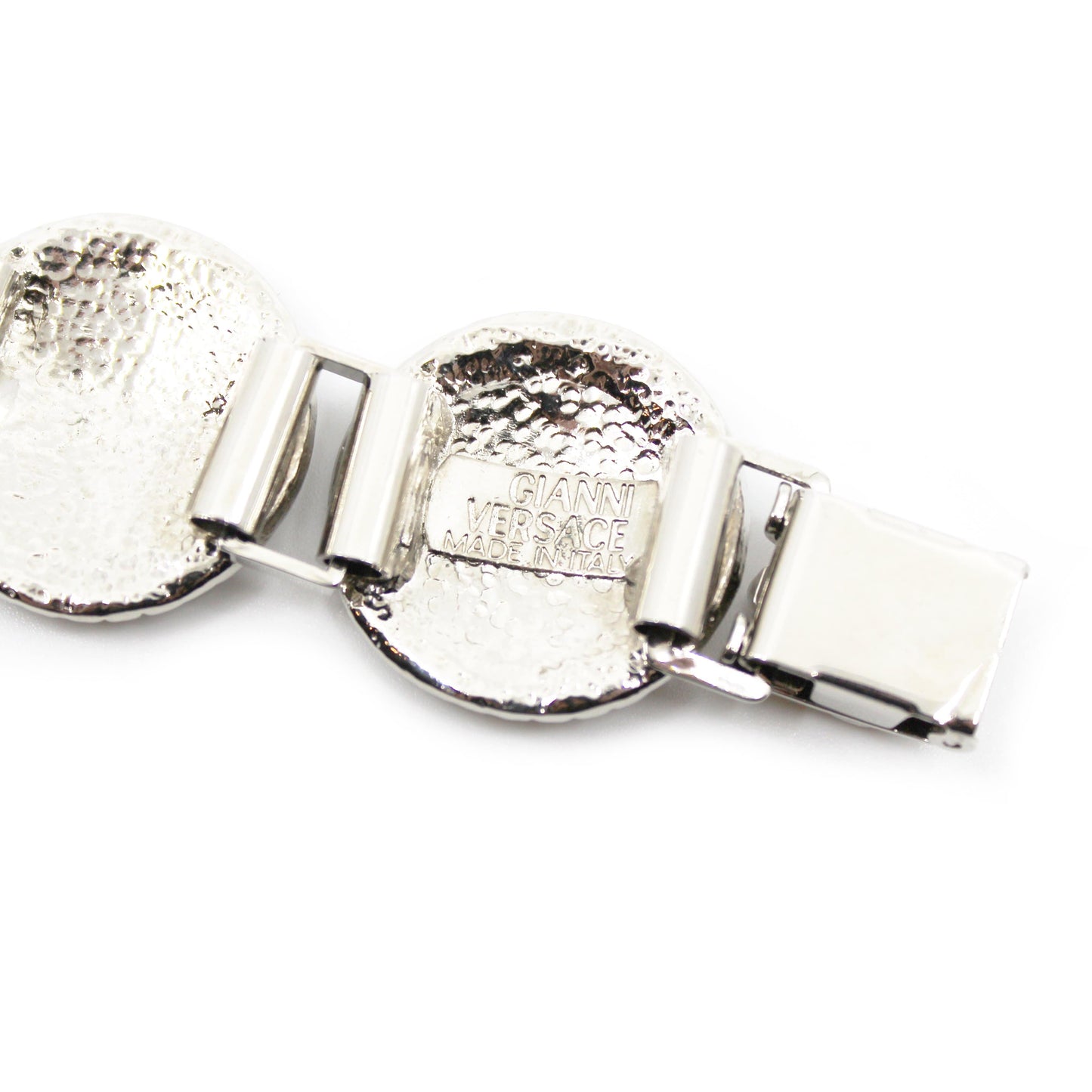Silver Vintage Gianni Versace Medusa Head Coin Bracelet RSTKD Vintage