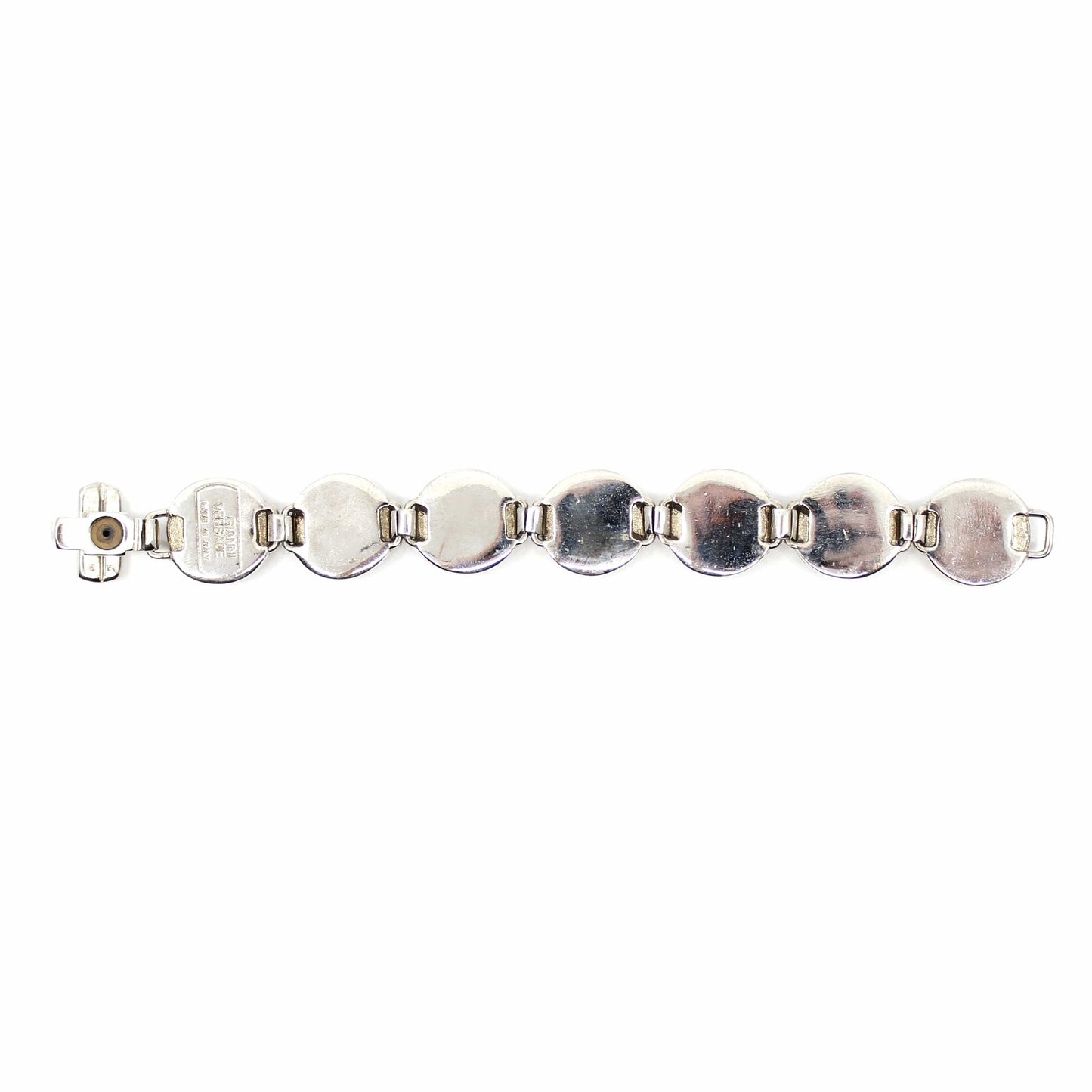 Silver Vintage Gianni Versace Mother of Pearl Medusa Head Bracelet RSTKD Vintage