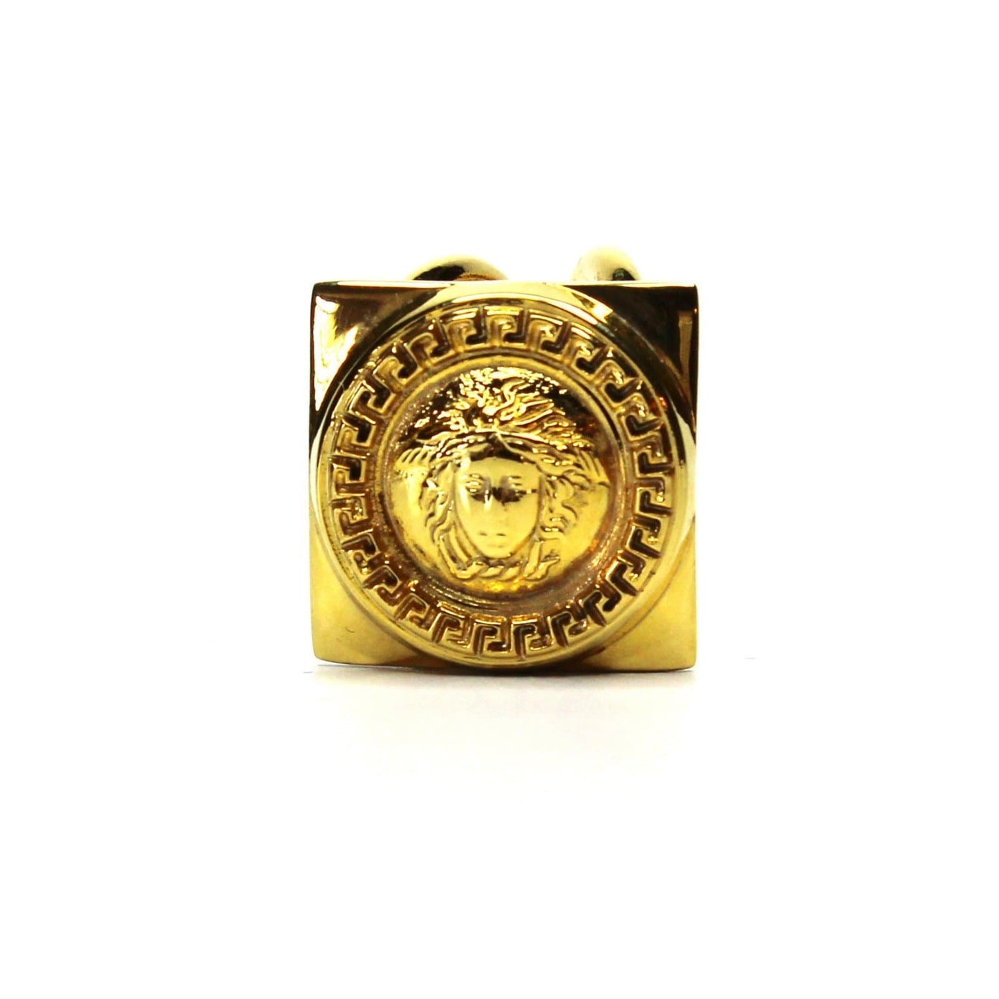 Square Gold Vintage Versace Medusa Head Ring RSTKD Vintage