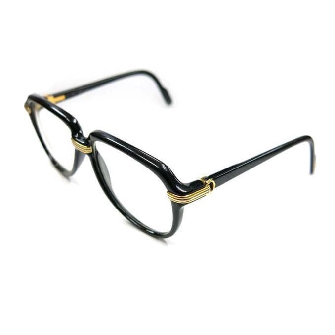 Vintage Cartier Vitesse Black/ Gold Sunglasses RSTKD Vintage