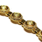 Vintage Gold Gianni Versace Medusa Head Coin Bracelet with Crystal Accents RSTKD Vintage