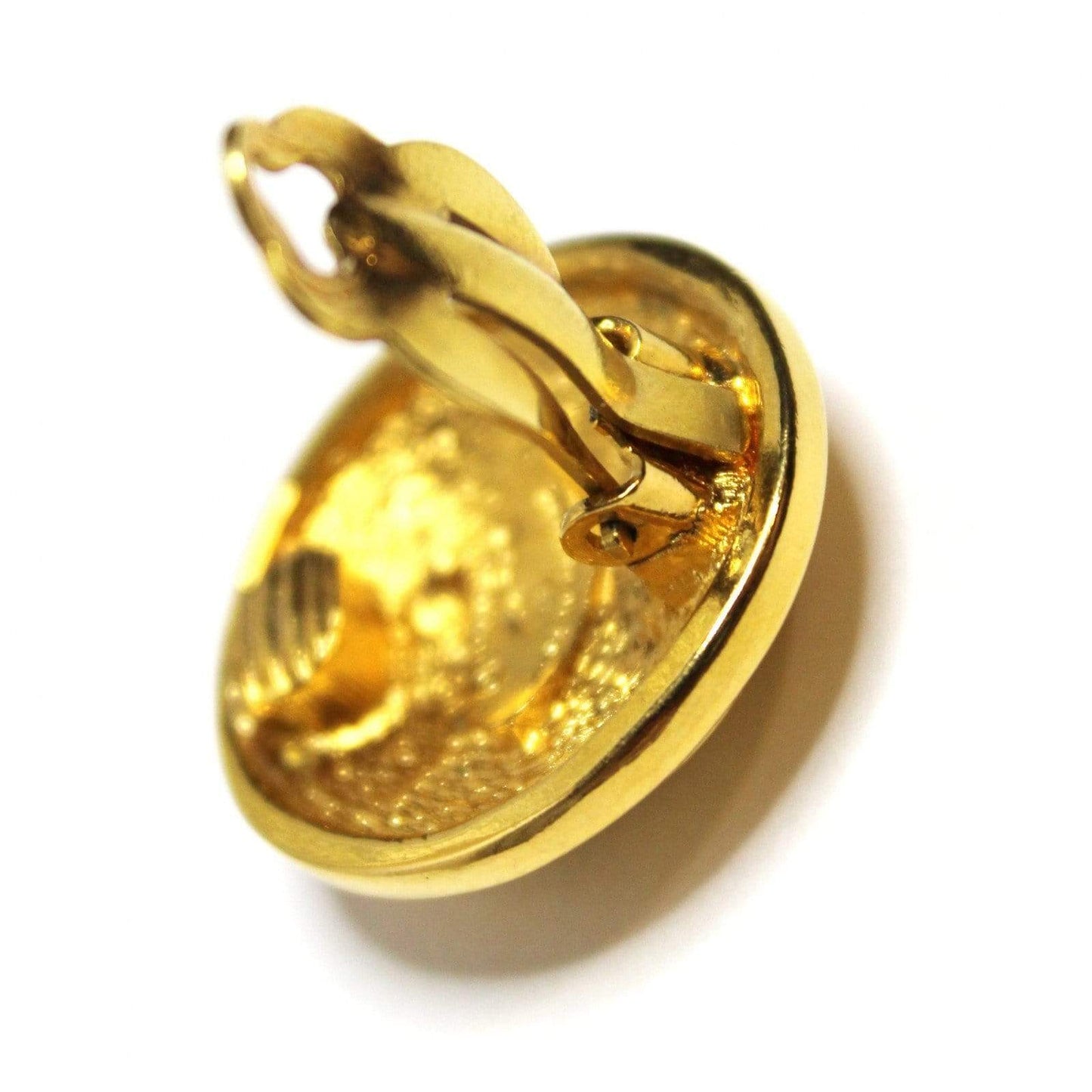 Vintage Gold Quilted Chanel Clip on Earrings RSTKD Vintage