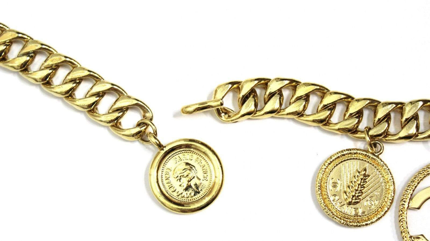 Vintage Heavy Multi Pendent Chanel Cuban Link Chain RSTKD Vintage