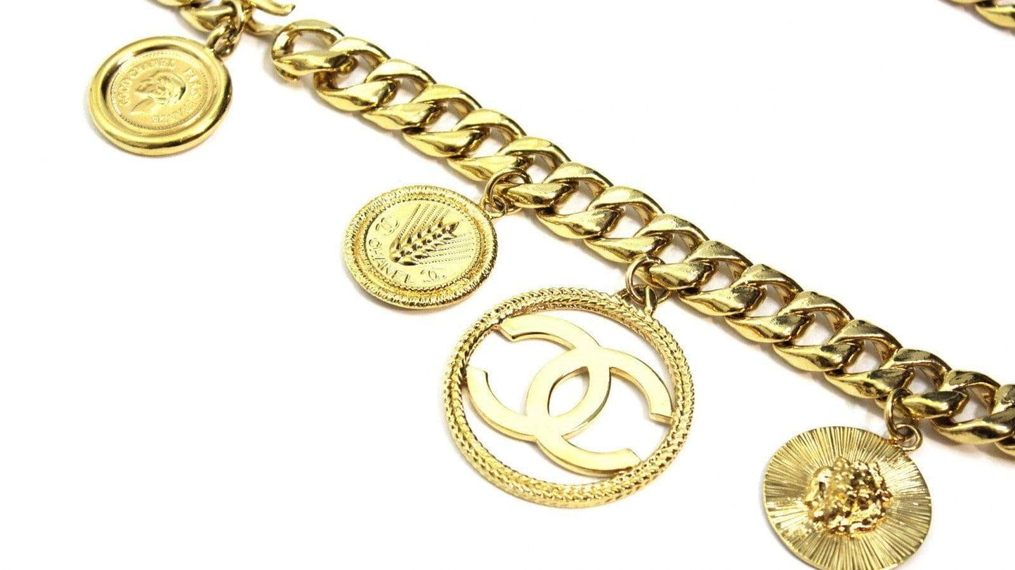 Vintage Heavy Multi Pendent Chanel Cuban Link Chain RSTKD Vintage