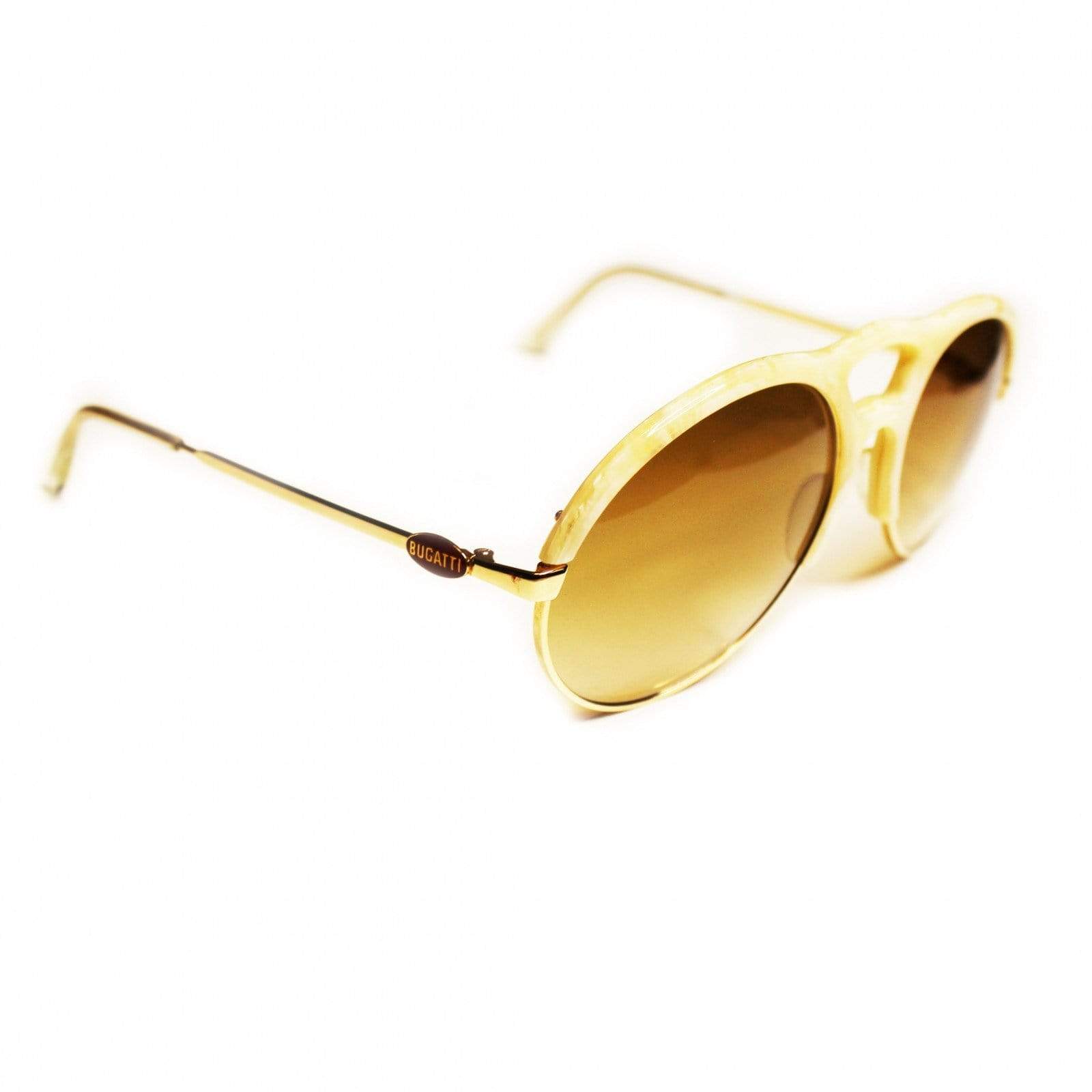 Vintage Ivory Bugatti Shades With Brown Gradient Lens RSTKD Vintage