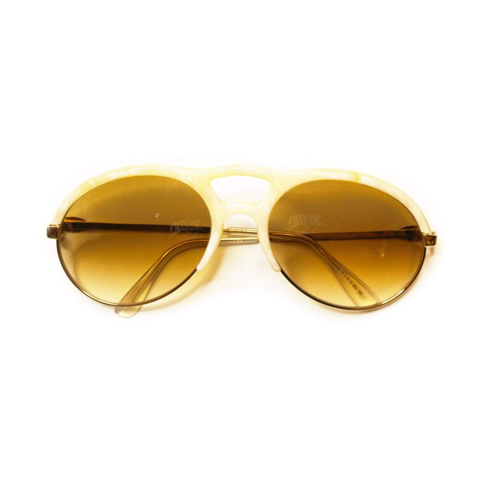 Vintage Ivory Bugatti Shades With Brown Gradient Lens RSTKD Vintage