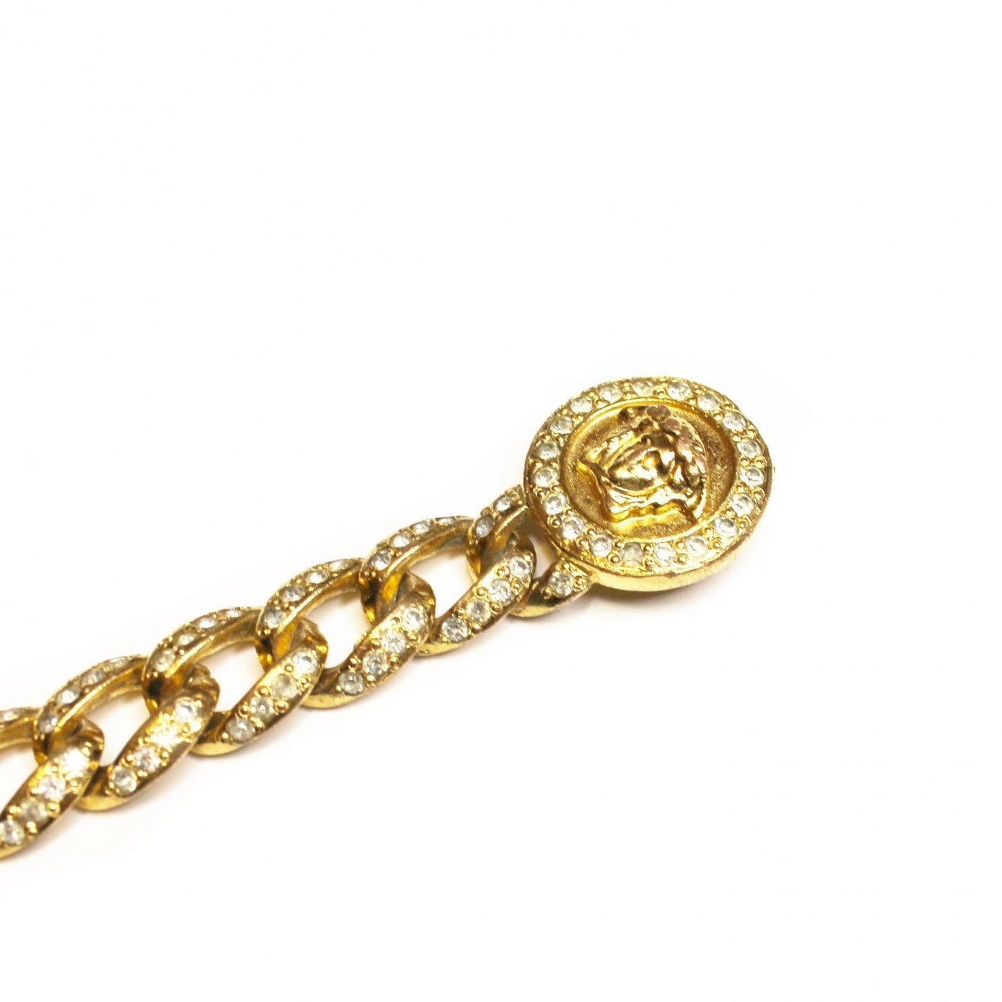 Vintage Versace Cuban Link Medusa Head Coin Bracelet RSTKD Vintage