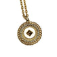 Double Sided Gold Givenchy Logo Coin Pendent Chain with Crystal Accents RSTKD Vintage