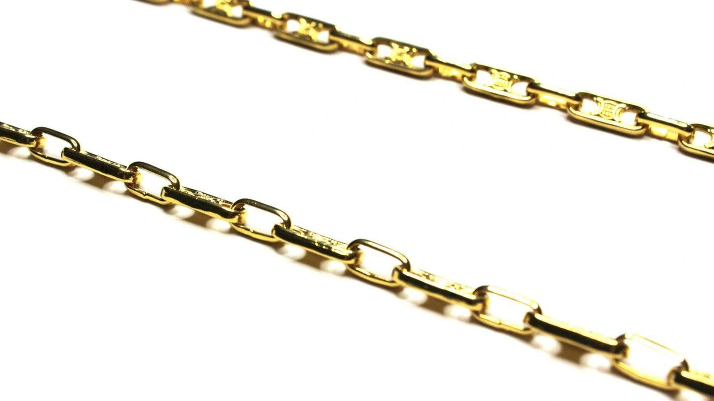 Gold Celine Bar Logo Chain RSTKD Vintage