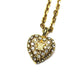 Gold Celine Heart Logo Chain with Crystal Accents RSTKD Vintage