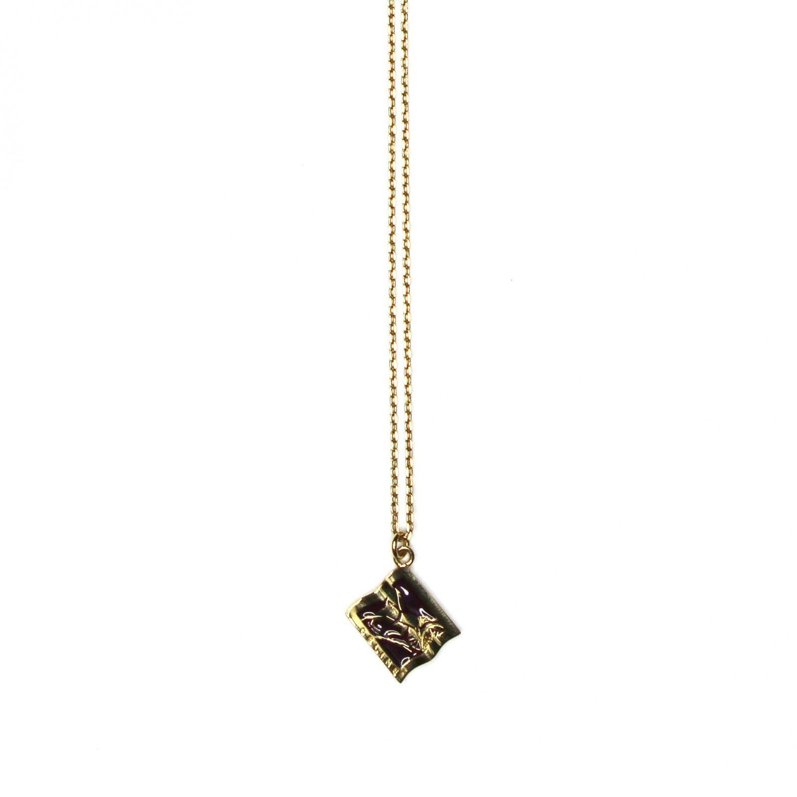 Gold Celine Horse and Wagon Chain with Black Enamel Accents RSTKD Vintage