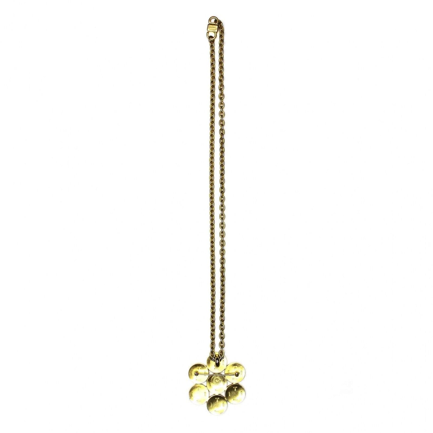 Gold Celine Multi Coin Pin Chain RSTKD Vintage