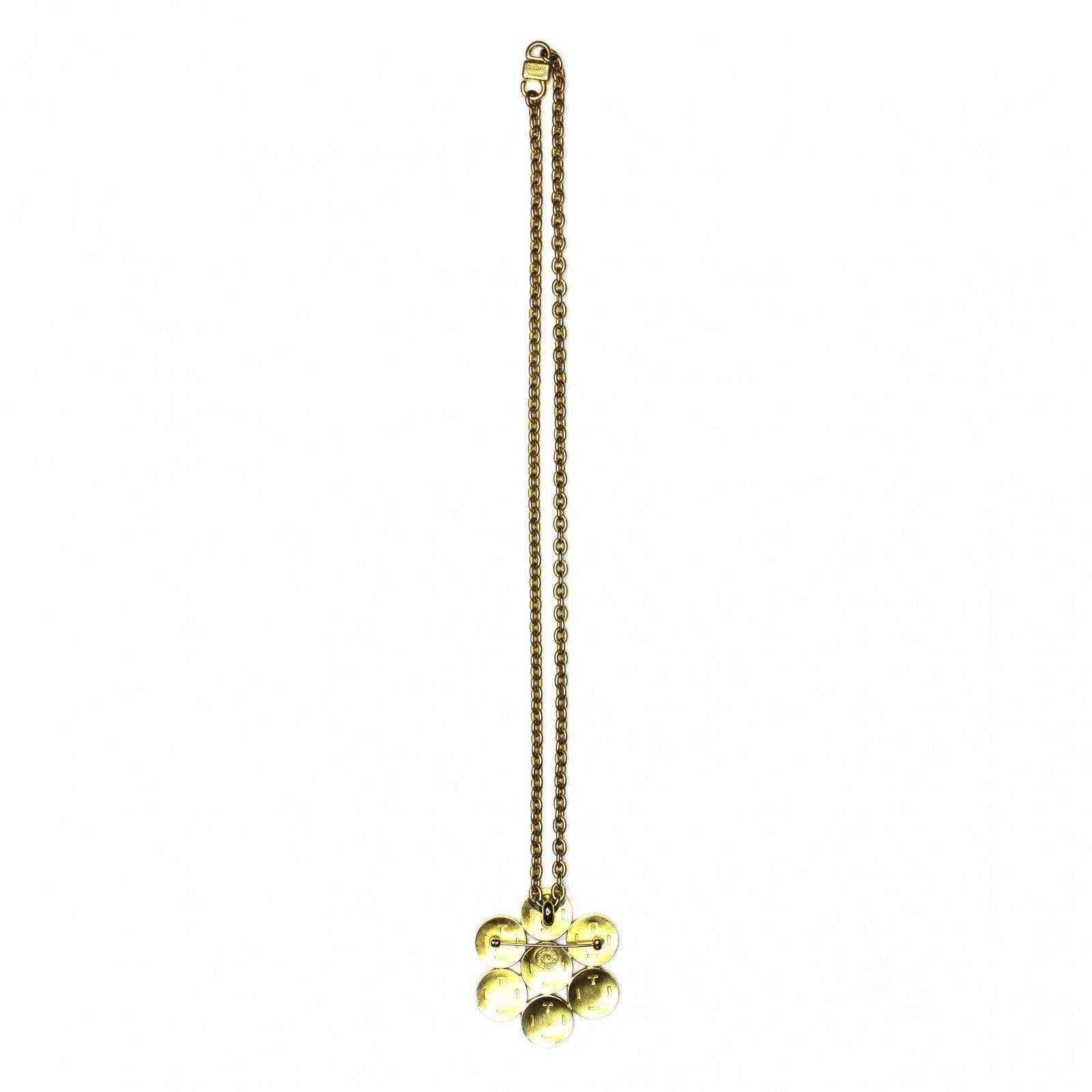 Gold Celine Multi Coin Pin Chain RSTKD Vintage