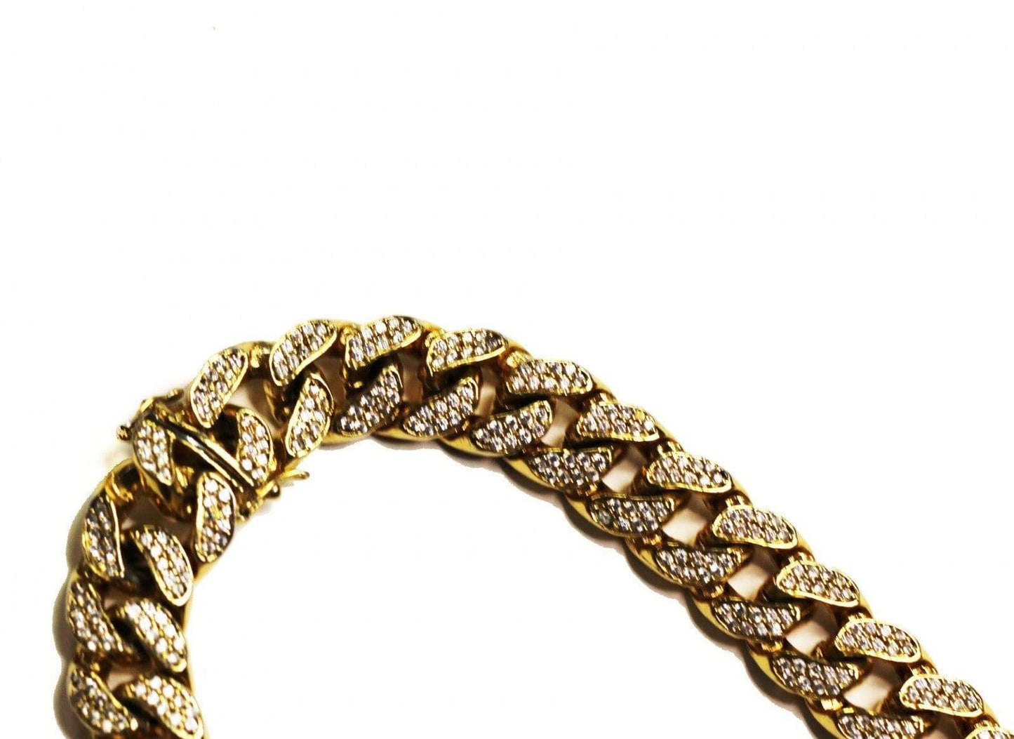 Gold Cuban Chain With Lab Diamonds RSTKD Vintage