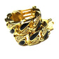 Gold Dior Cuban Link Chain Ring Earrings with Crystal Accents RSTKD Vintage