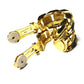 Gold Dior Cuban Link Chain Ring Earrings with Crystal Accents RSTKD Vintage