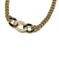 Gold Dior Necklace with Black Enamel and Crystal Accents RSTKD Vintage