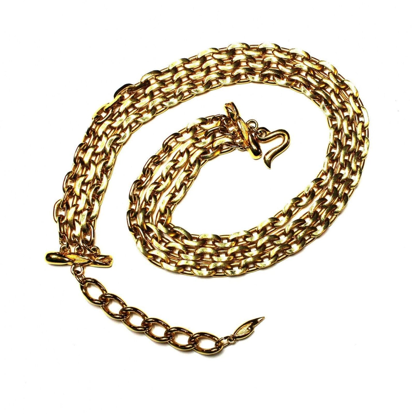 Gold Fendi Triple Chain Choker Necklace RSTKD Vintage