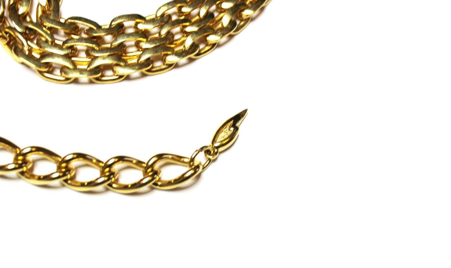 Gold Fendi Triple Chain Choker Necklace RSTKD Vintage