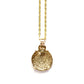 Gold Gianni Versace Large Upside Down Medusa Head Coin Chain with Greek Key Accents RSTKD Vintage
