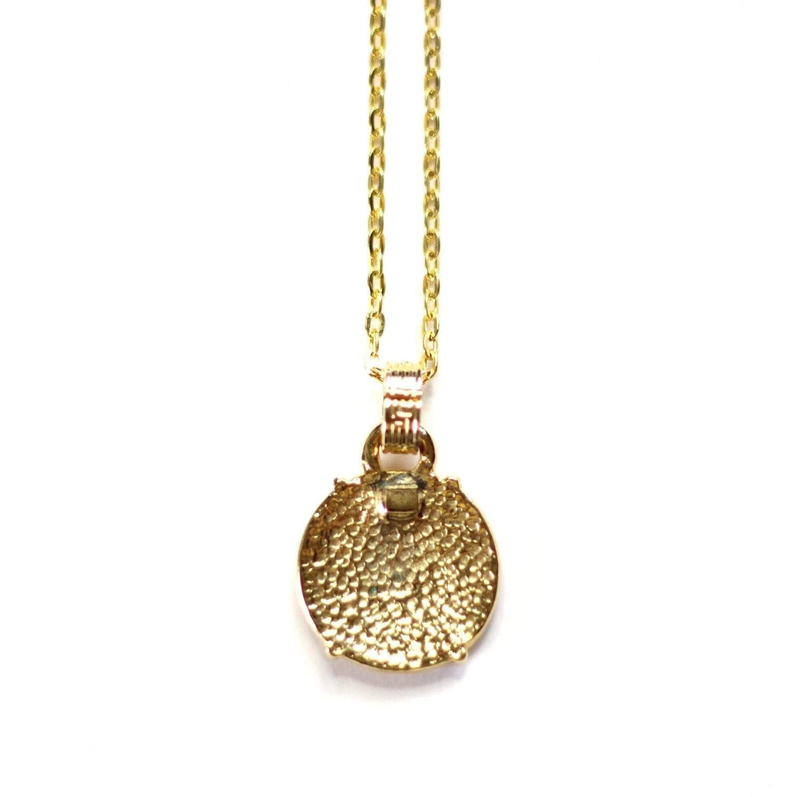 Gold Gianni Versace Large Upside Down Medusa Head Coin Chain with Greek Key Accents RSTKD Vintage