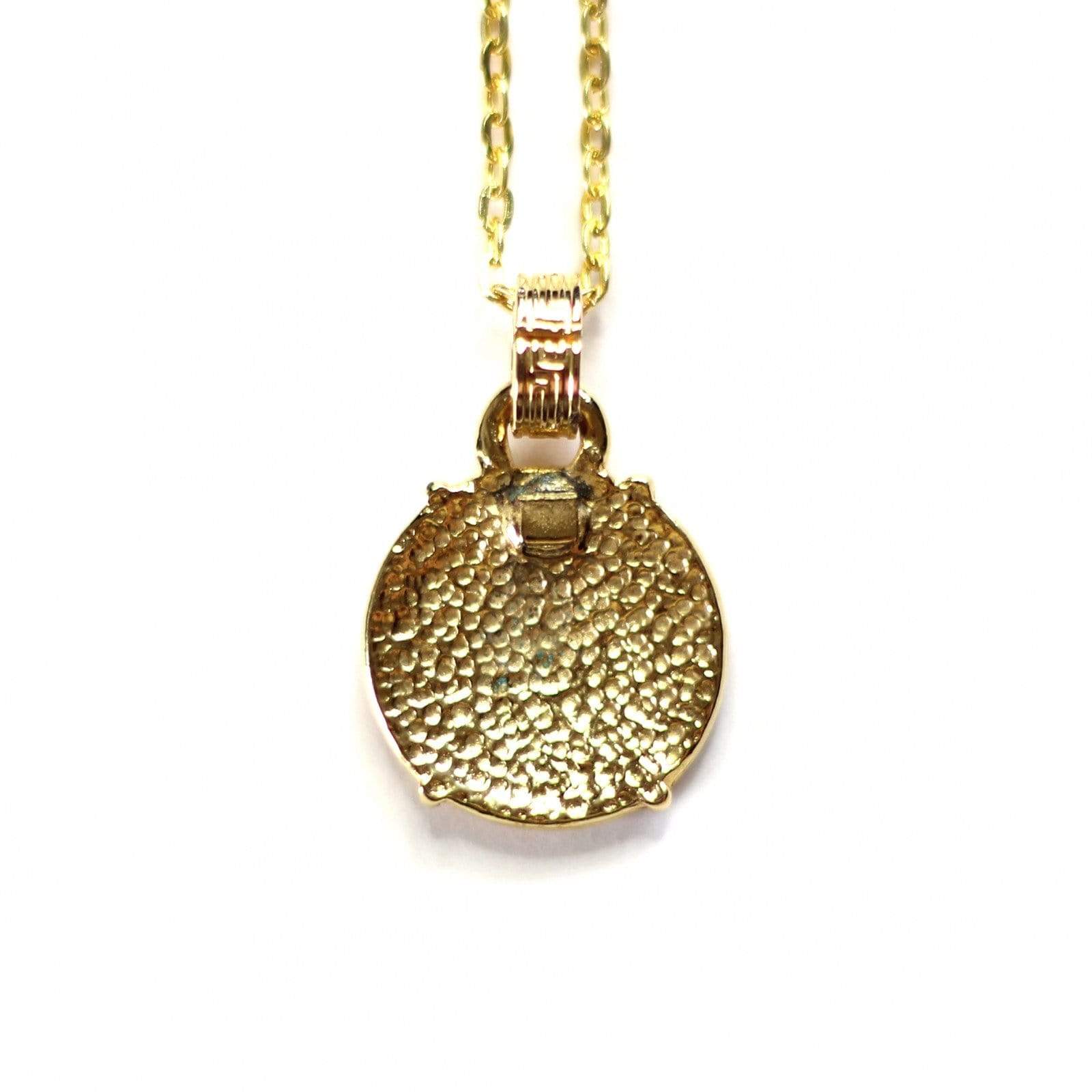 Gold Gianni Versace Large Upside Down Medusa Head Coin Chain with Greek Key Accents RSTKD Vintage