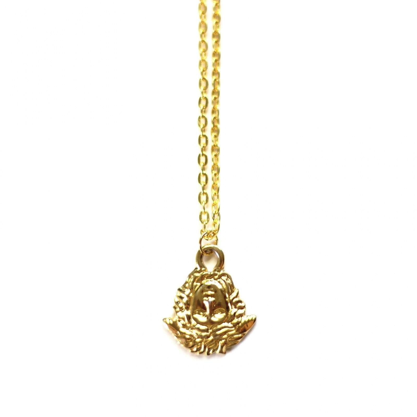 Gold Gianni Versace Upside Down Medusa Head Pendent Chain RSTKD Vintage