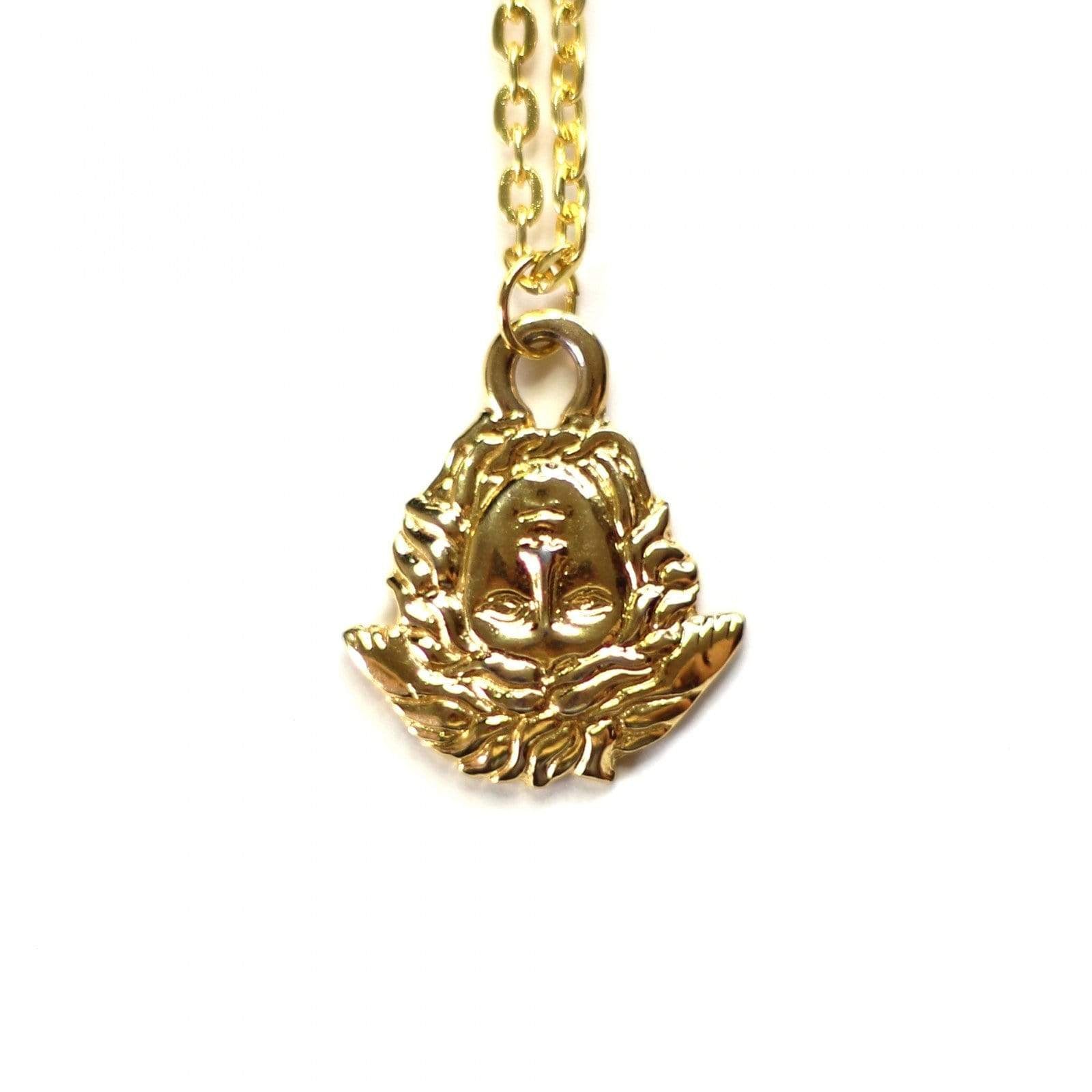 Gold Gianni Versace Upside Down Medusa Head Pendent Chain RSTKD Vintage