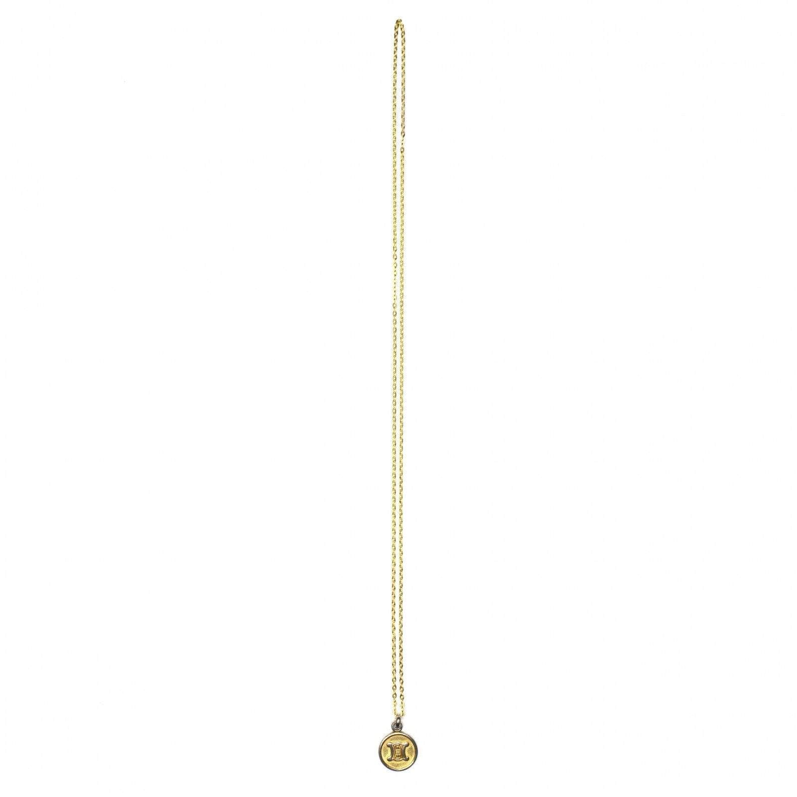 Gold/ Silver Celine Two Tone Coin Logo Pendent Chain RSTKD Vintage