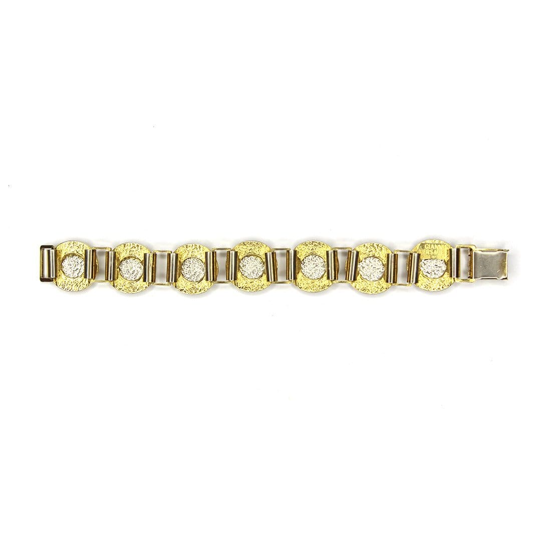Gold/ Silver Vintage Gianni Versace Two Tone Greek Key and Medusa Head Bracelet RSTKD Vintage