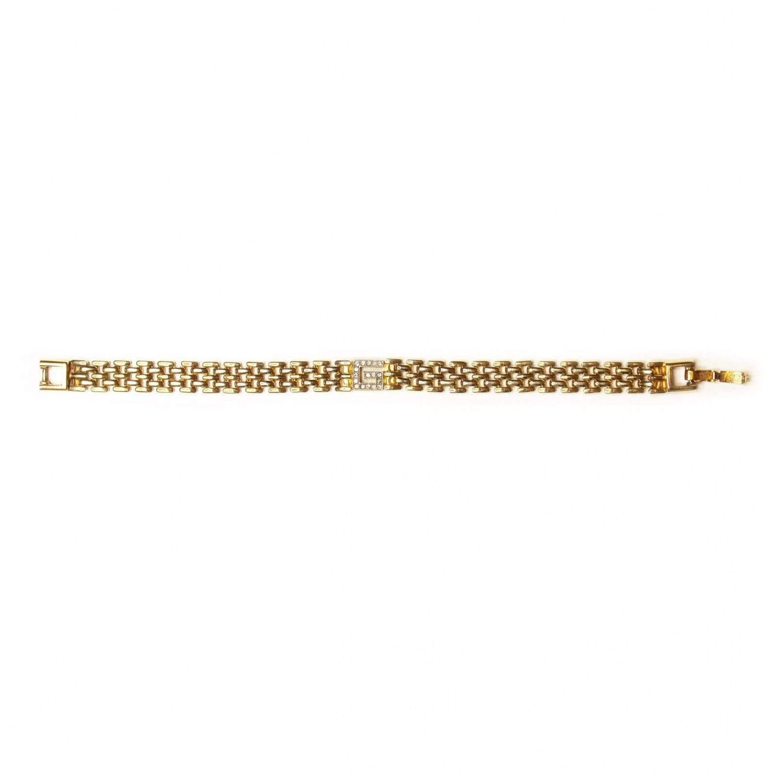 Gold Vintage Givenchy Bracelet W/ Crystal Accents RSTKD Vintage