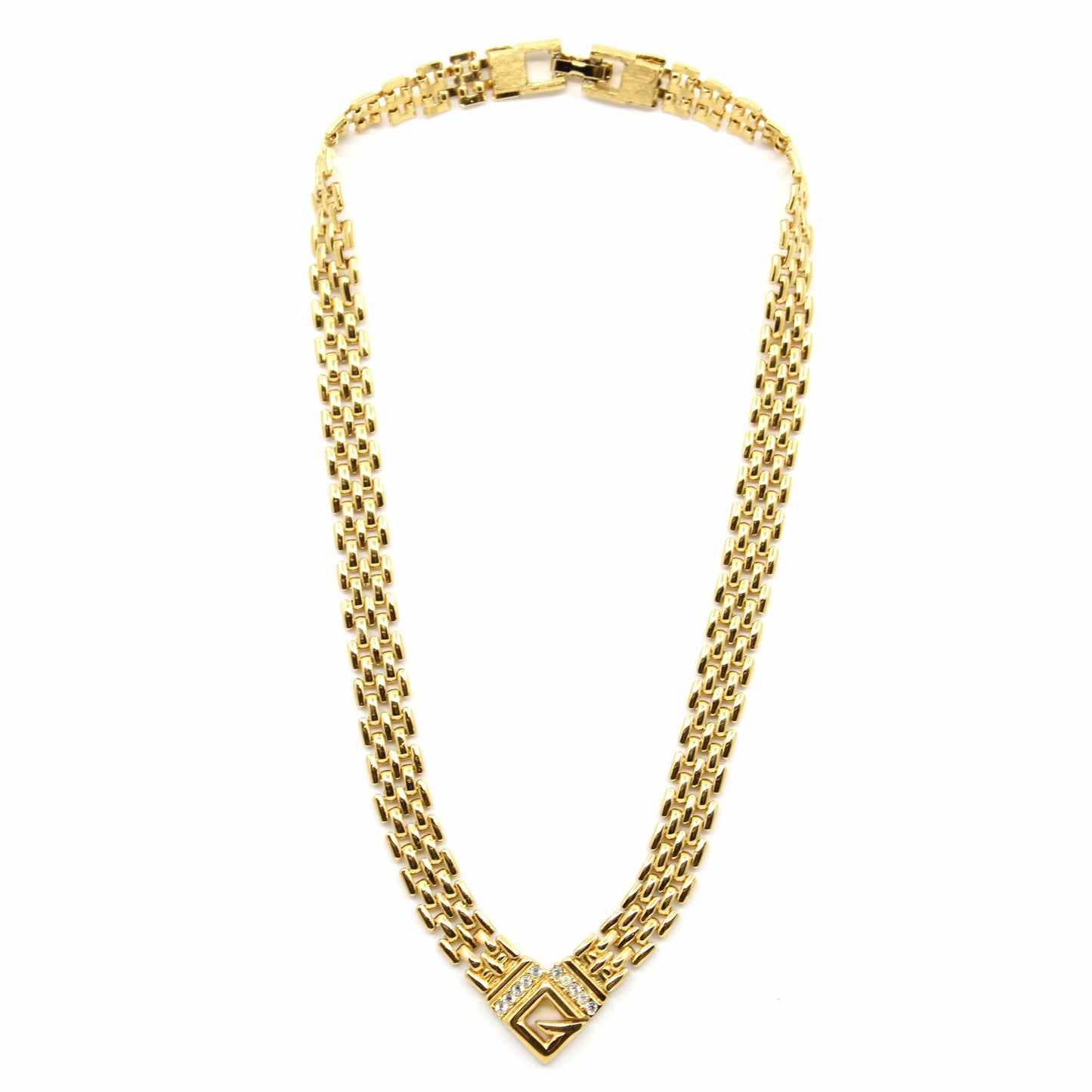 Gold Vintage Givenchy Choker W/ Crystal Accents RSTKD Vintage