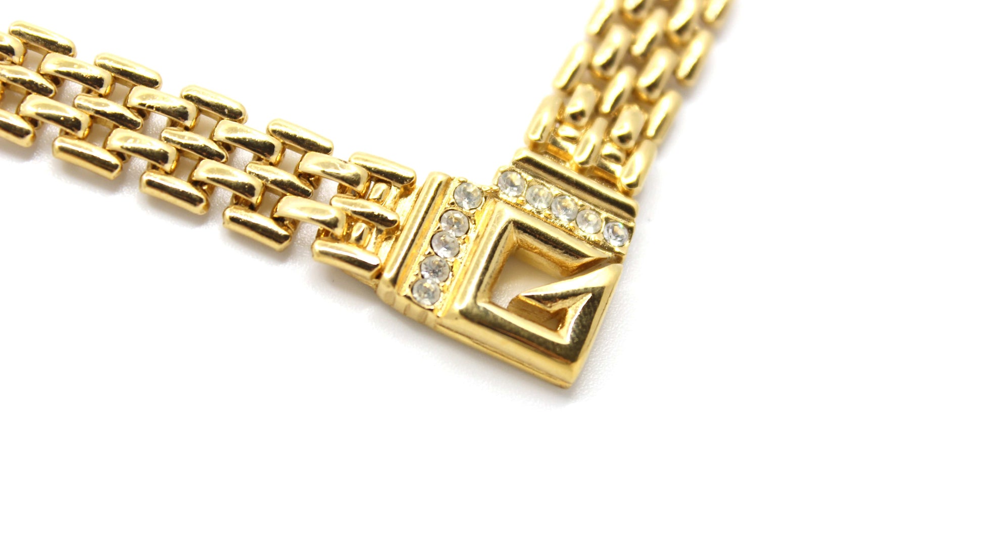 Gold Vintage Givenchy Choker W/ Crystal Accents RSTKD Vintage